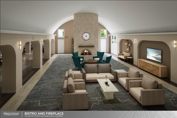 Bistro and Fireplace
